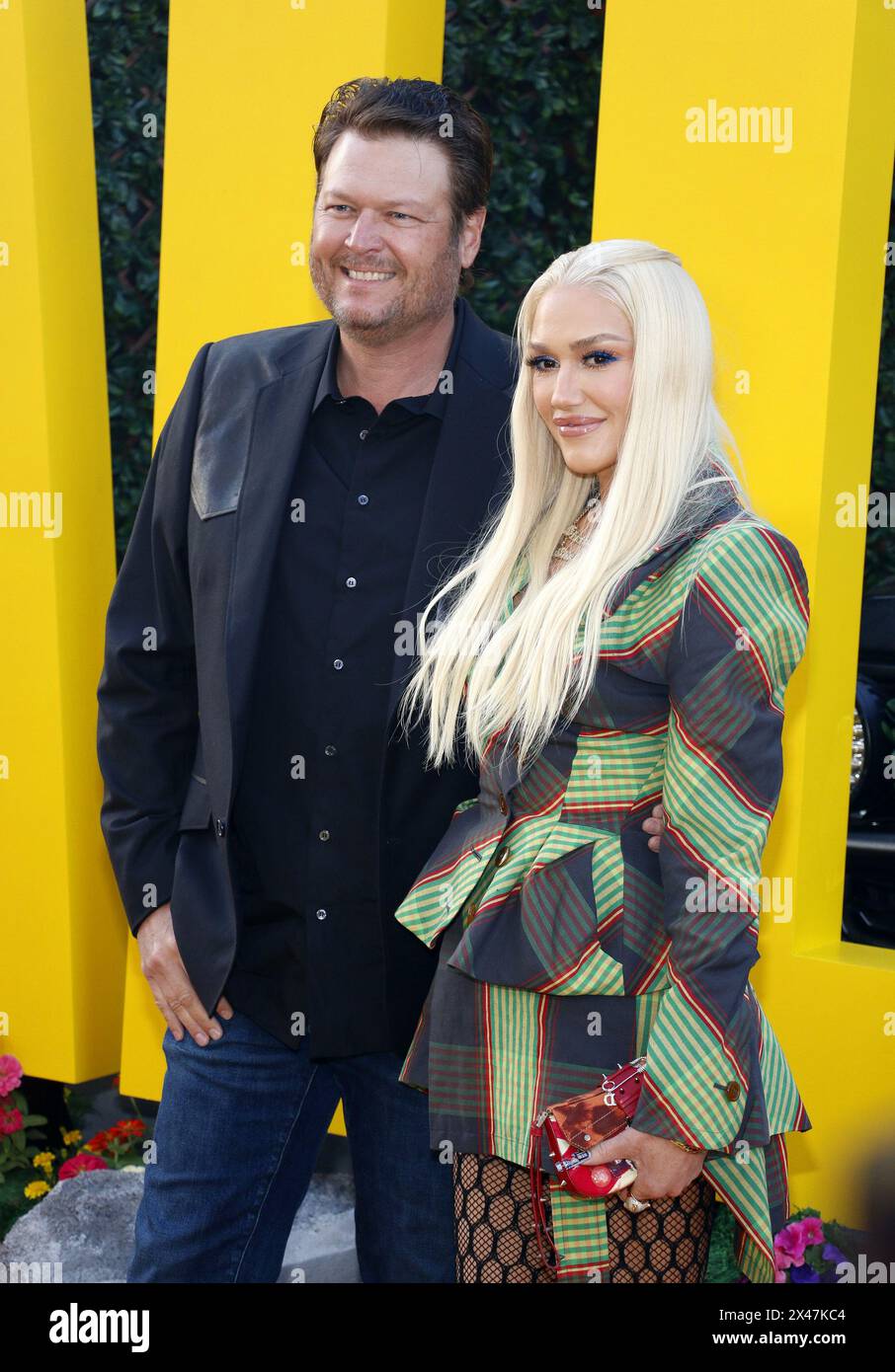 Blake Shelton and Gwen Stefani at the Los Angeles premiere of 'The Fall Guy' held at the Dolby Theater in Hollywood, USA on April 30, 2024. Stock Photo