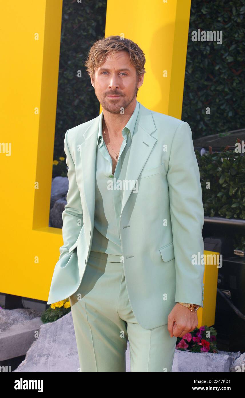 Ryan Gosling at the Los Angeles premiere of 'The Fall Guy' held at the Dolby Theater in Hollywood, USA on April 30, 2024. Stock Photo