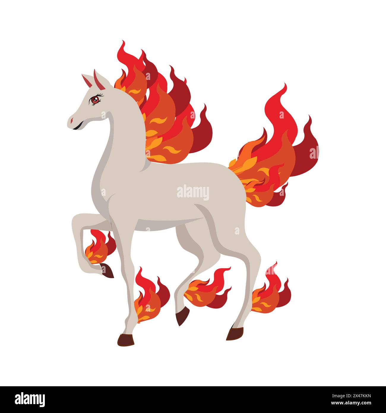 cute-pokemon-character-ponyta-horse-vector-illustration-stock-vector
