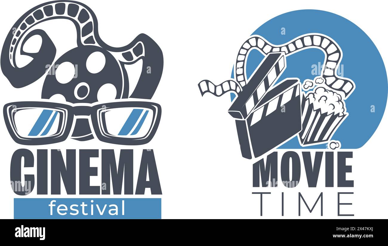 Movie Time Logo Set vector Stock Vector