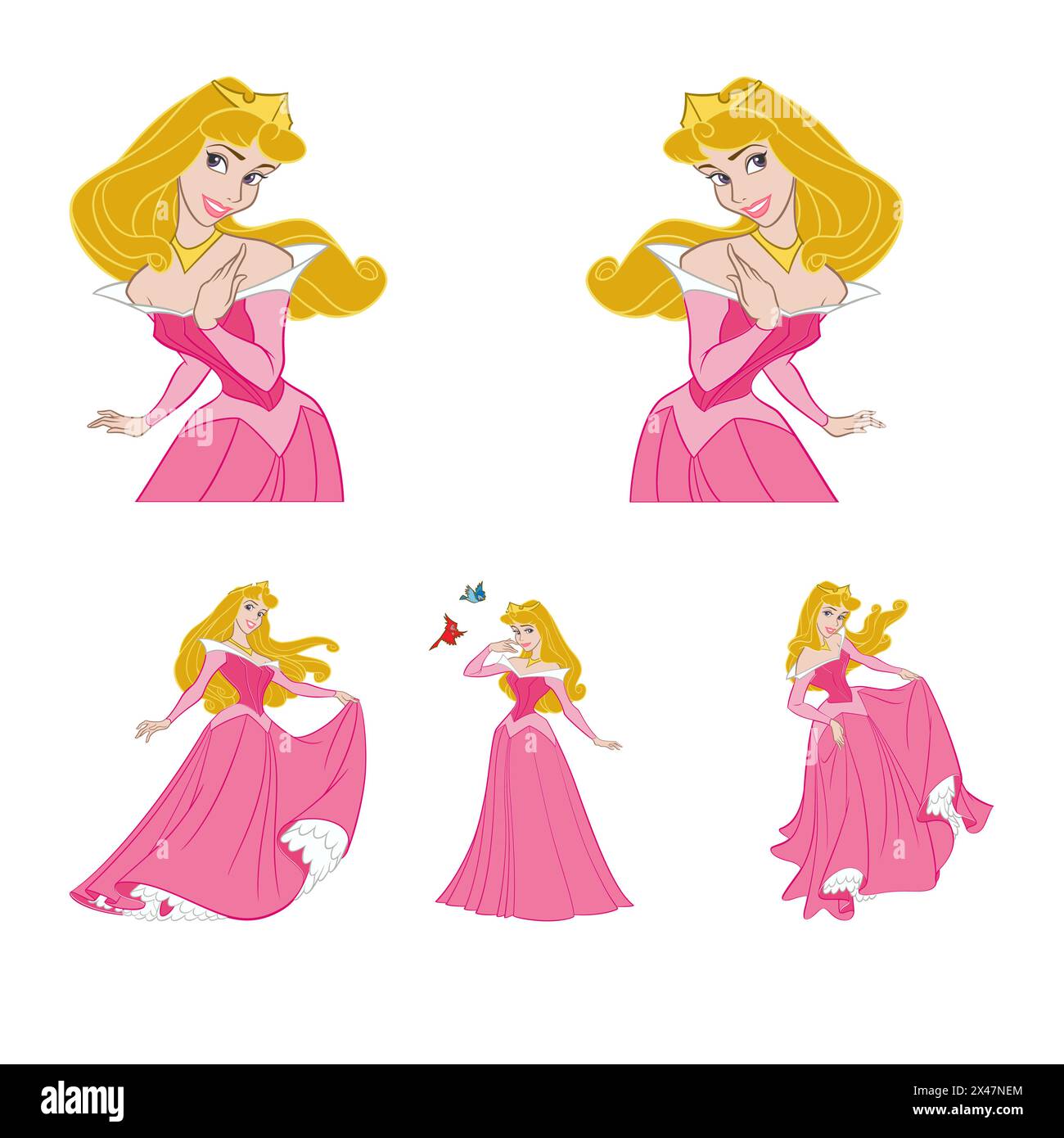 Disney princess aurora fairy tale fantasy vector illustration Stock Vector