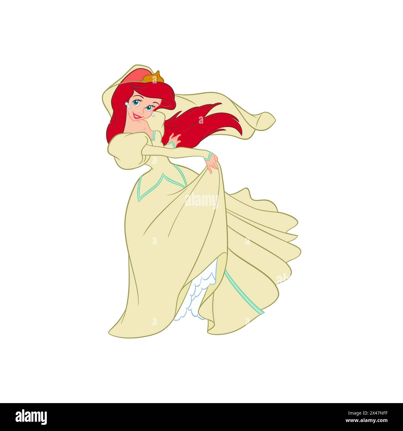 Disney princess ariel fairy tale fantasy vector illustration Stock Vector