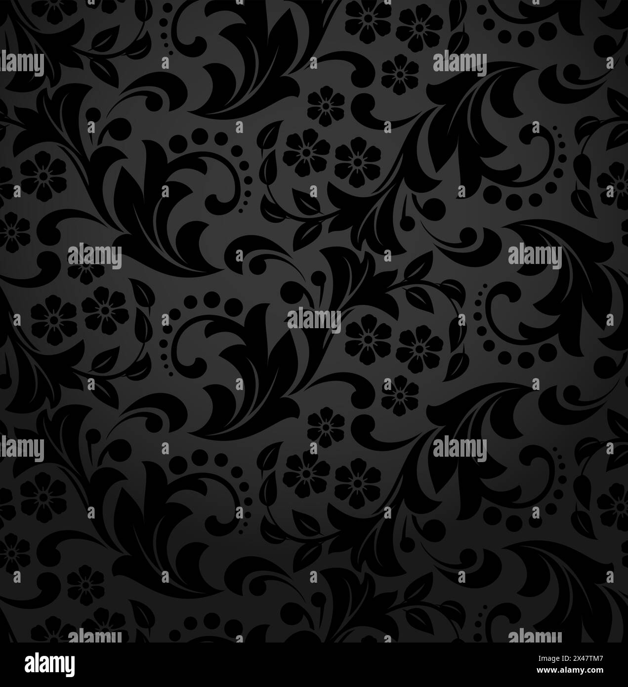 Floral pattern. Wallpaper baroque, damask. Seamless vector background. Black ornament Stock Vector