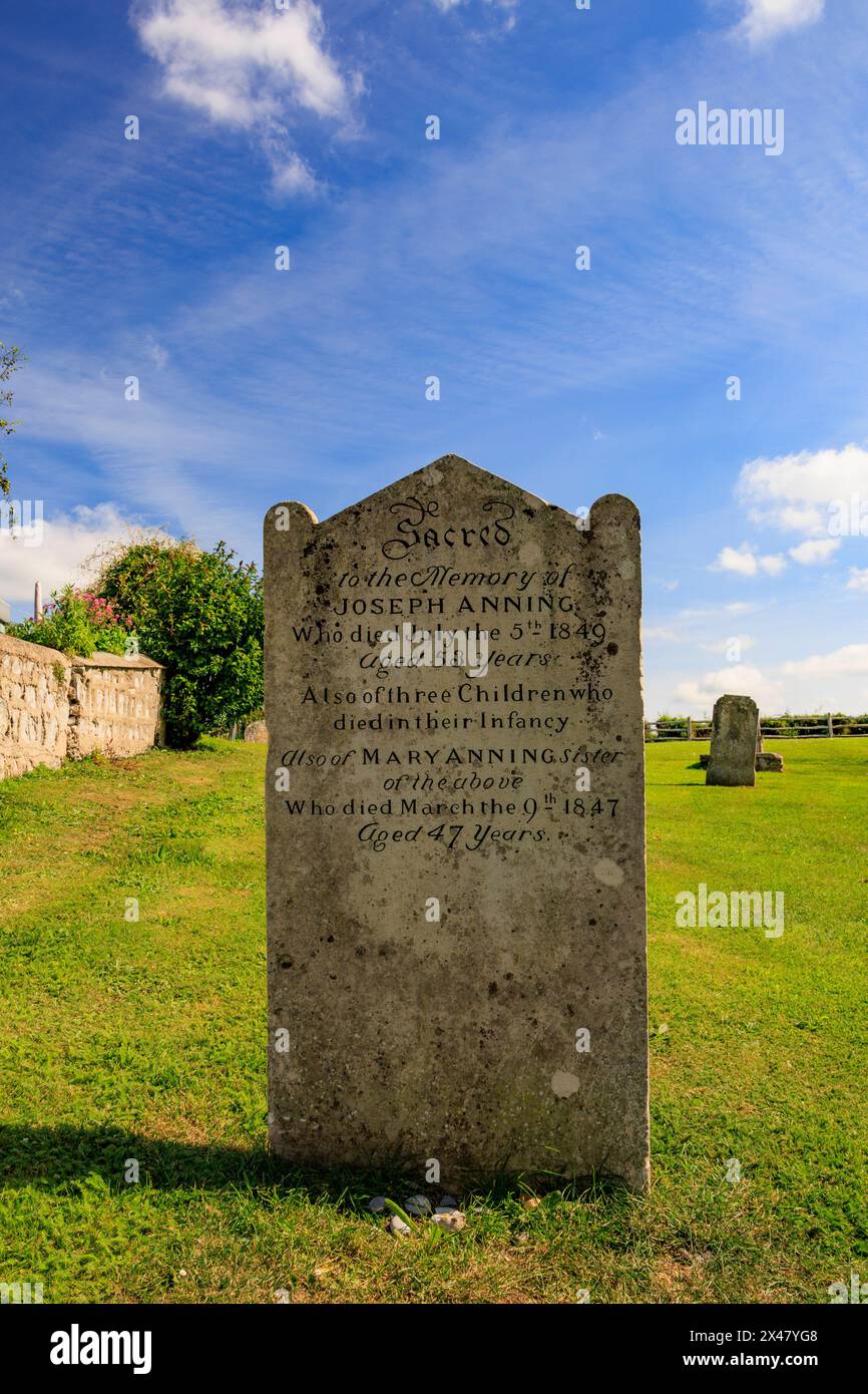 The grave of fossil hunter Mary Anning (and her brother) outside the ...