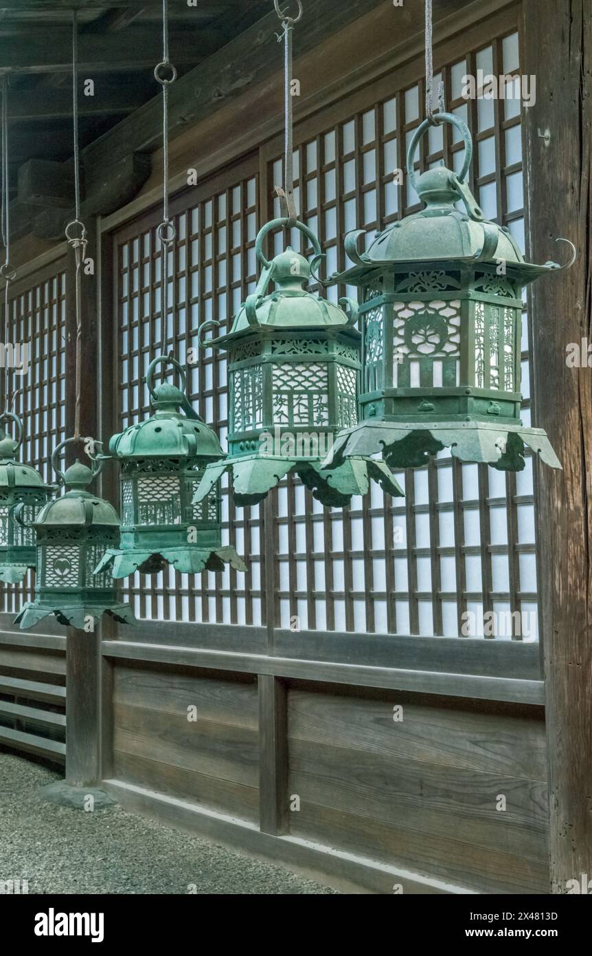 Japan, Nara. Kasuga Shrine lanterns Stock Photo