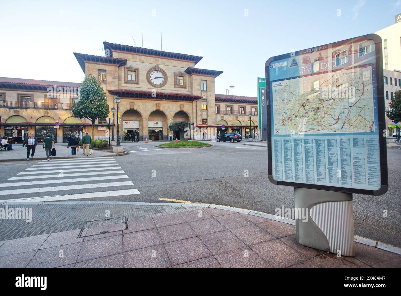 Estación del Norte, is the main train station in Oviedo, Asturias, Spain. It has extensive services. Stock Photo