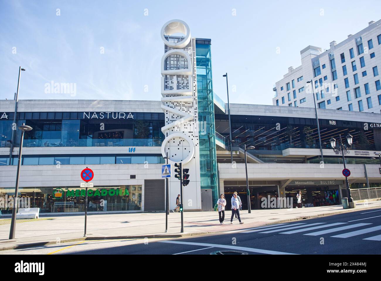 Shopping center, Gran Bulevar El Vasco, in Oviedo, Asturias, Spain. Gastronomic, leisure, culture and sports area. Stock Photo