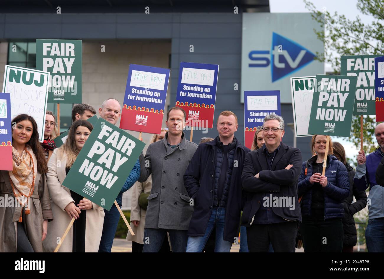Members of the National Union of Journalists (NUJ) who work at STV take ...