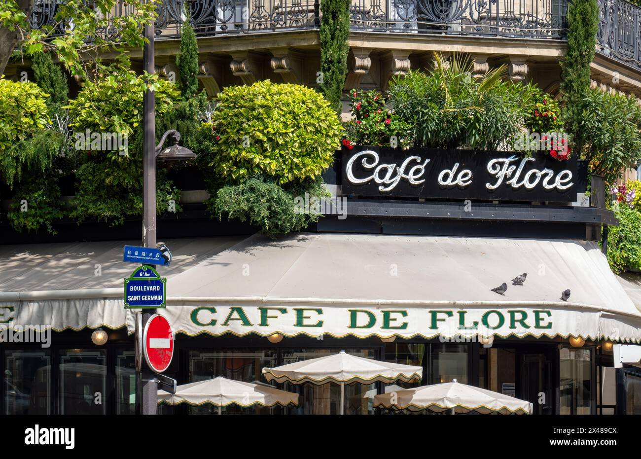The Cafe De Flore in Paris Stock Photo
