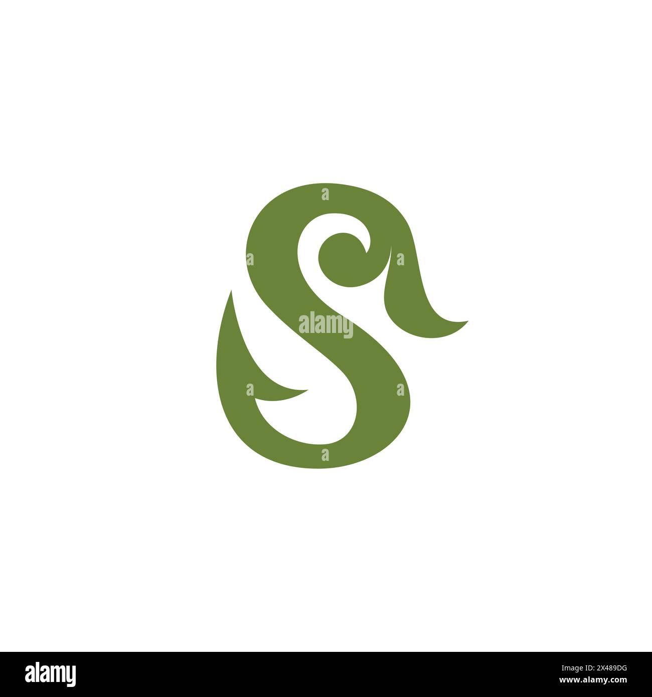 S Nature Logo. Letter S Leaf Logo Stock Vector