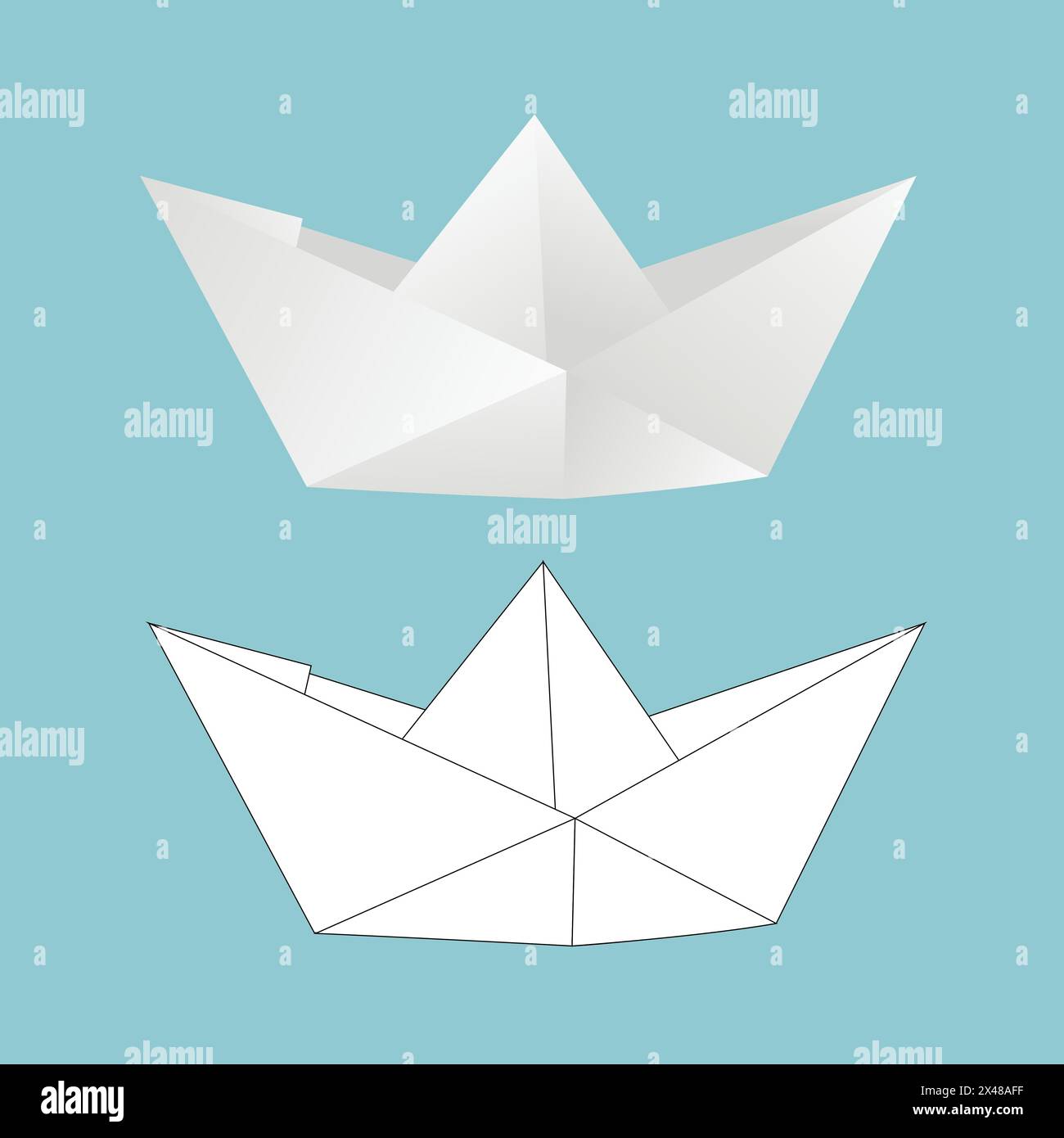 White paper boat. Fold paper boat Stock Vector Image & Art - Alamy