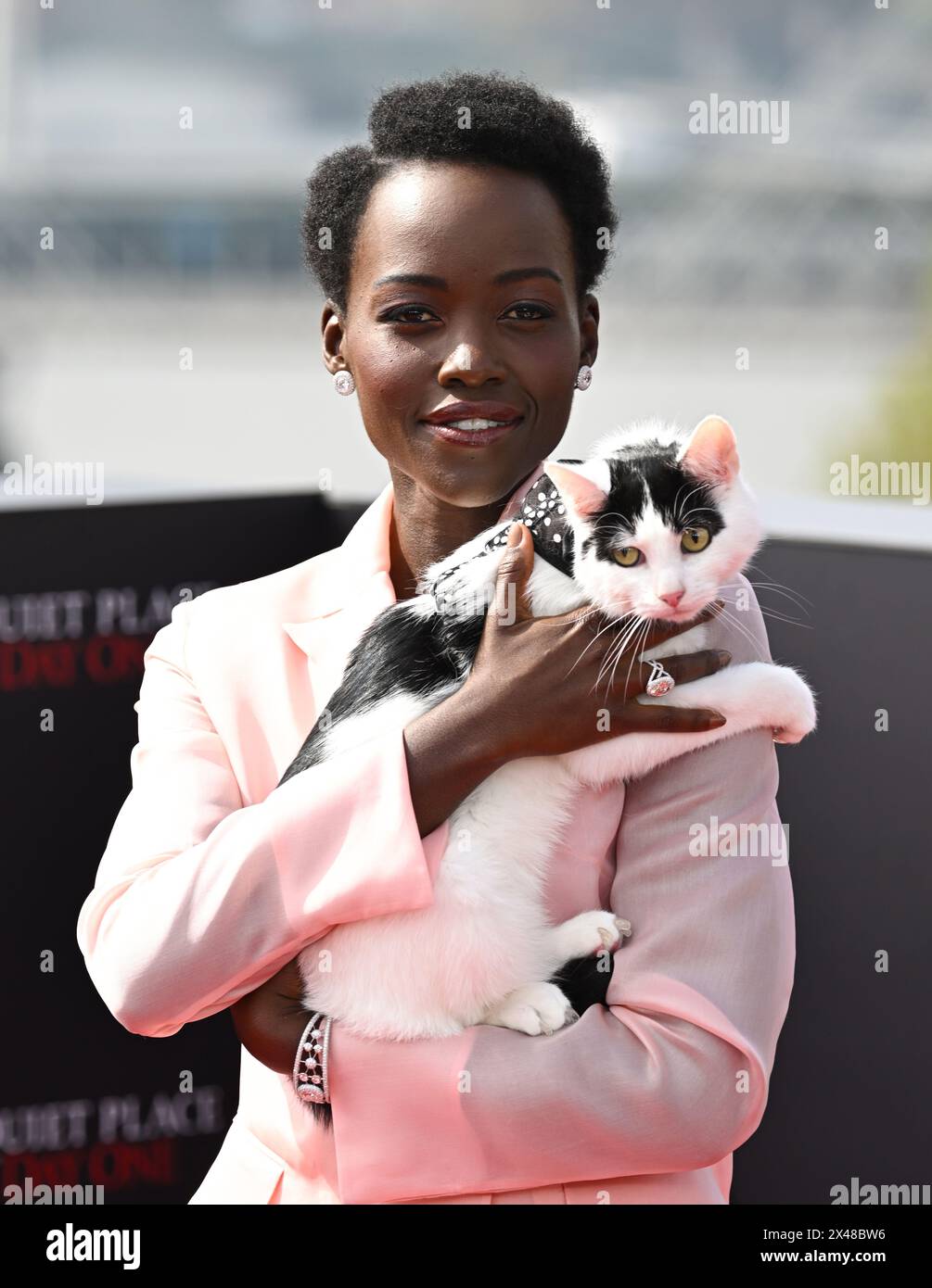 London, UK. May 1st, 2024. Lupita Nyong’o and Frodo the Cat at A Quiet ...