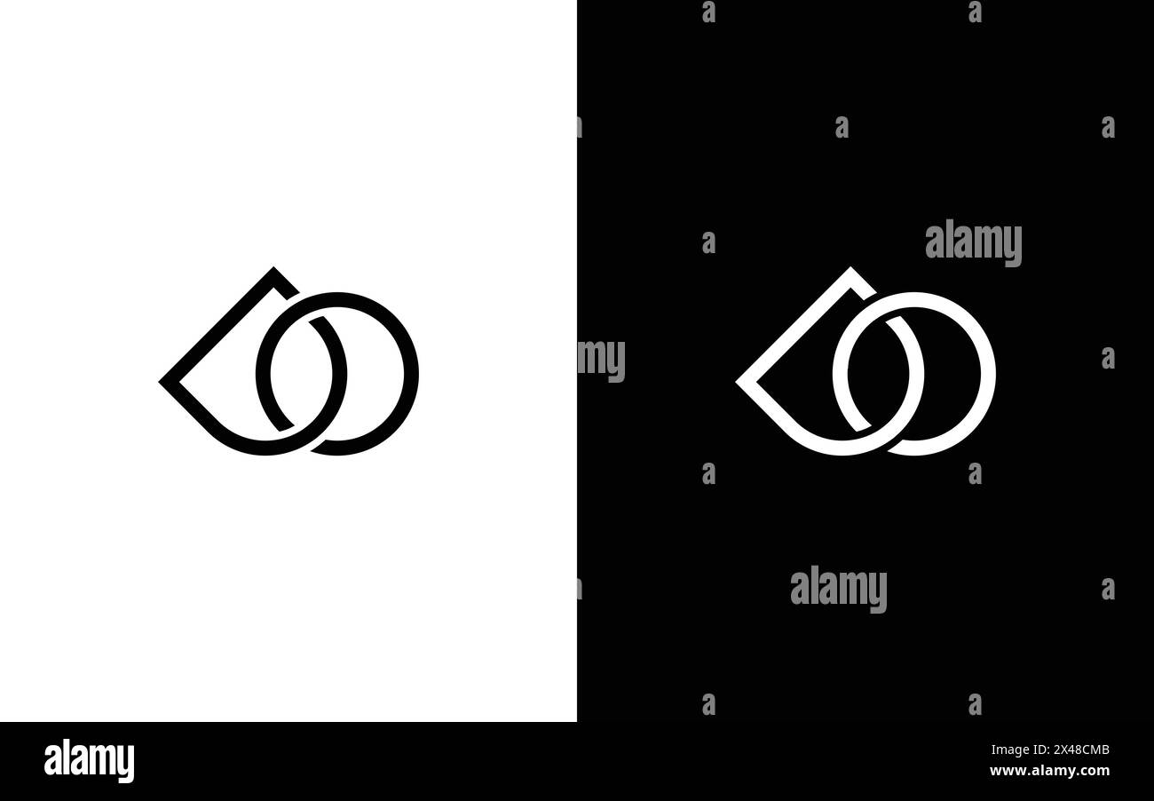 Minimalist letter D O logo template Stock Vector