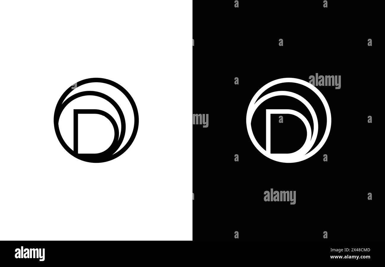 Minimalist letter D O logo template Stock Vector