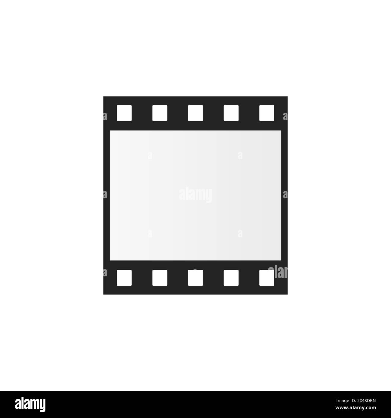 Movie film strip, one frame of filmstrip or old photo negative vector illustration Stock Vector