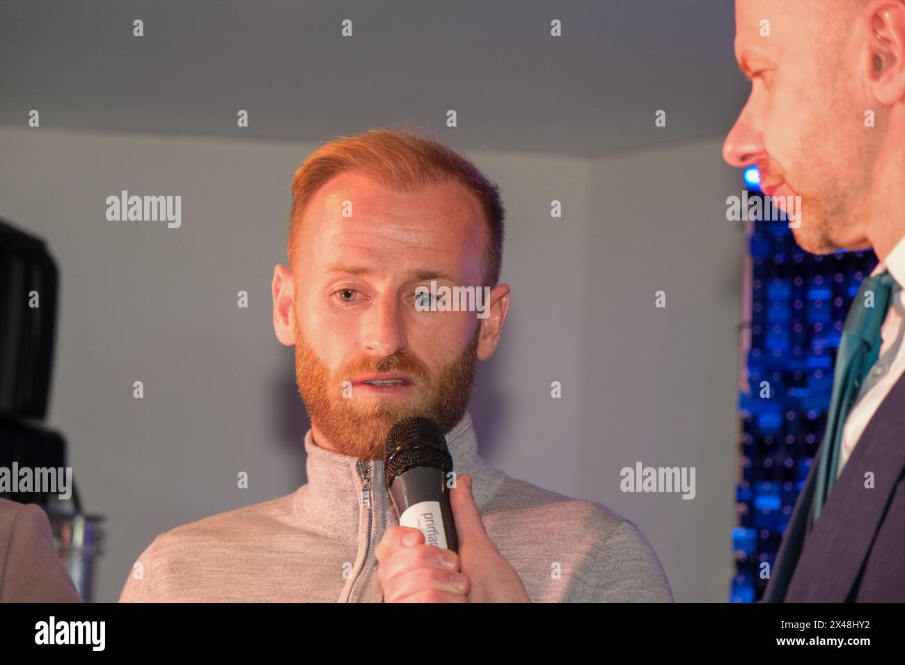 Barry Bannan recieves his award for Sheffield Wednesday Player Of The Year at The Star Football Awards, 29/4/24 Stock Photo