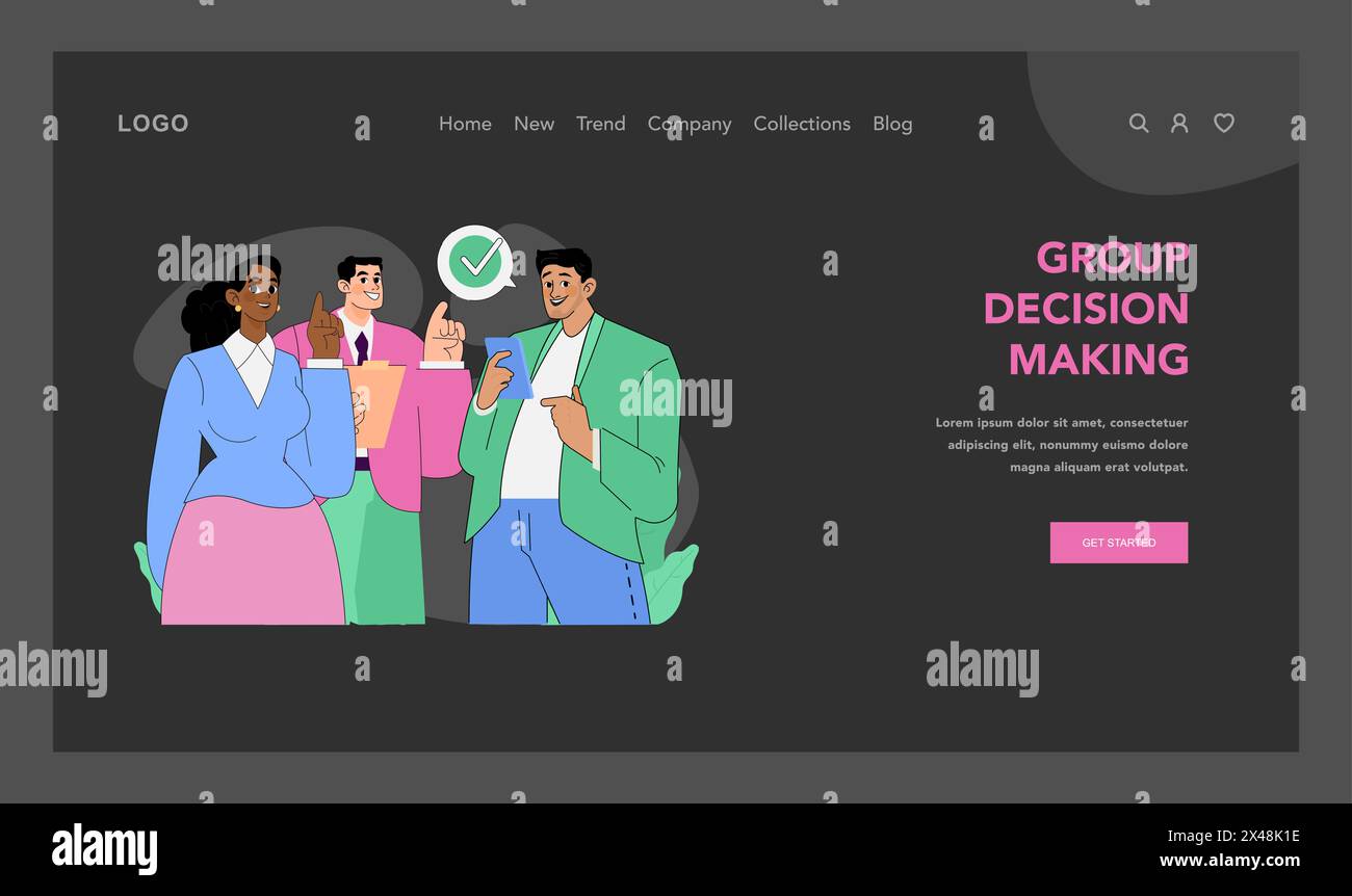 Group decision making concept. Diverse team of men and woman ...