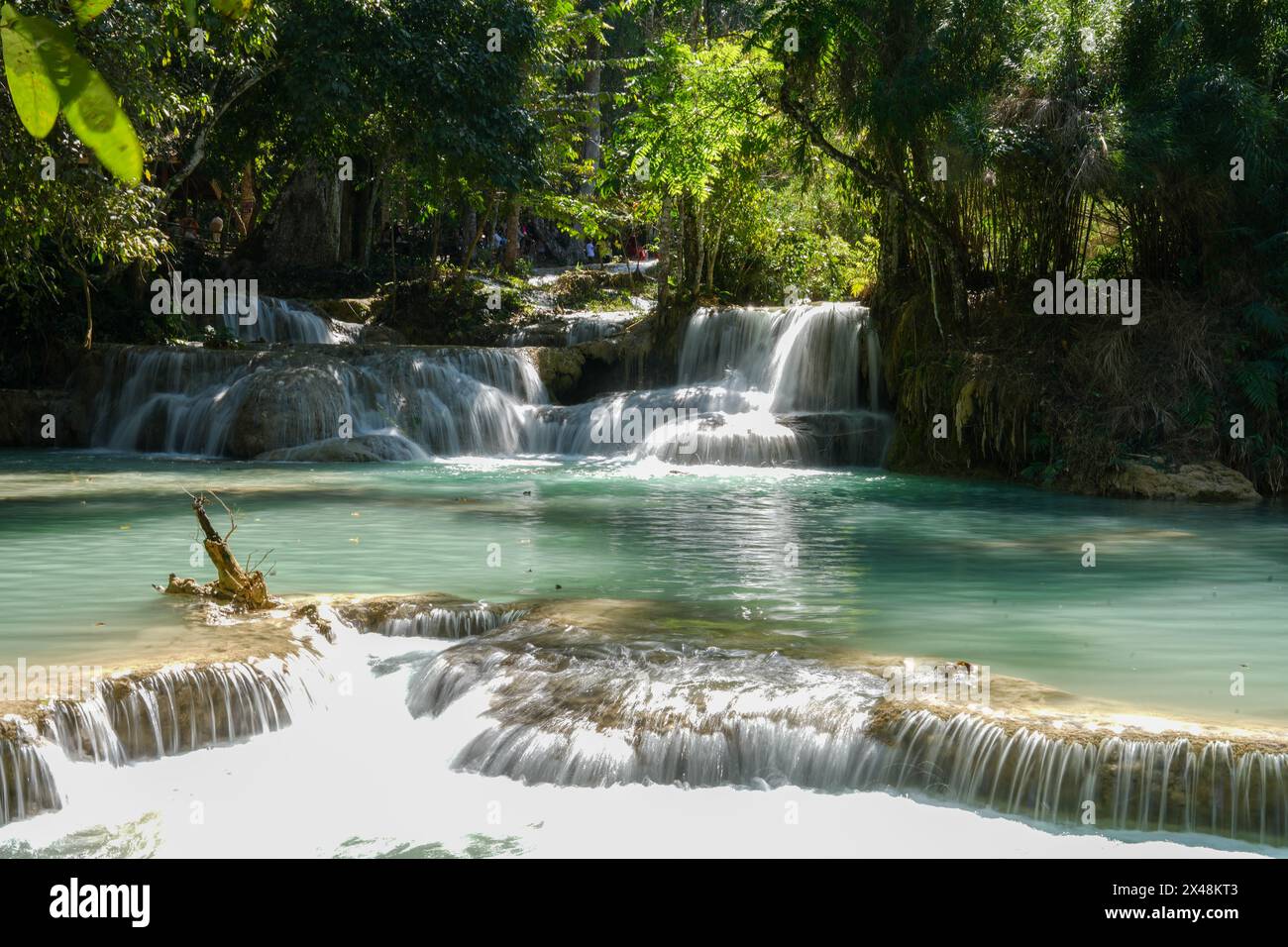 The Kuang Si Waterfall is located 30 km to the south of Luang Prabang ...