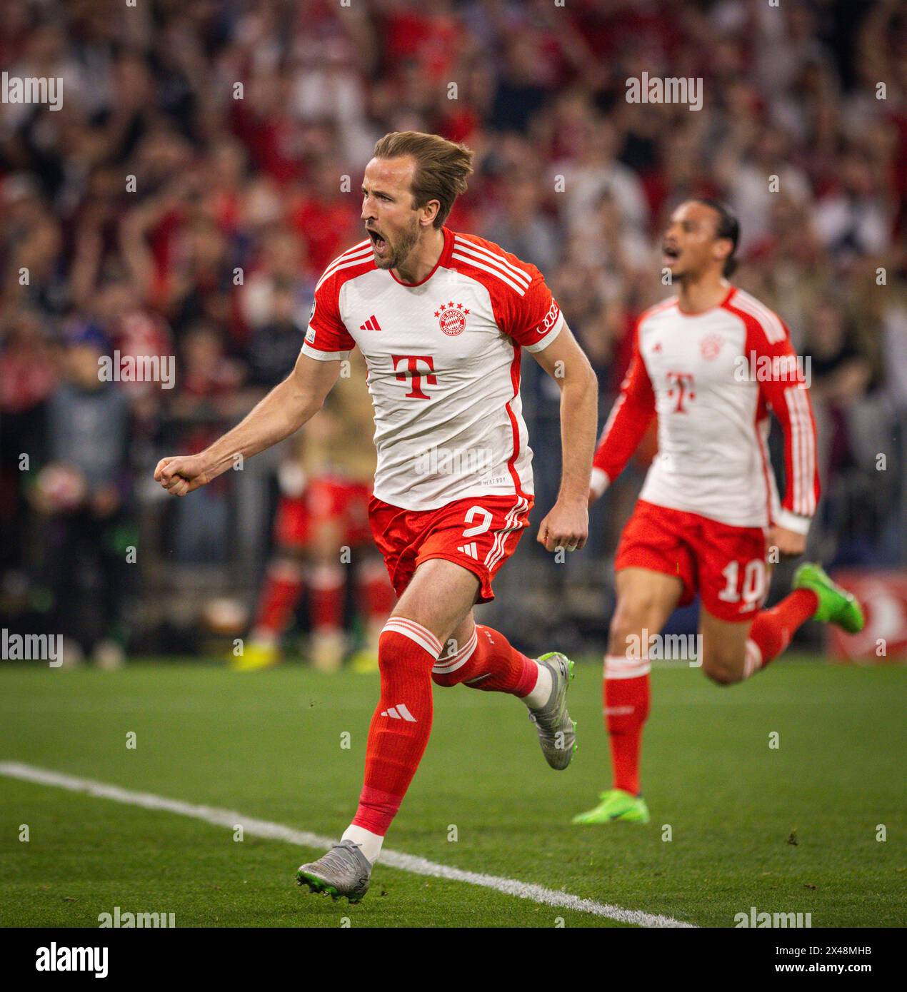 Munich, Germany. 30th Apr 2024. Torjubel. Harry Kane (Muenchen) Leroy
