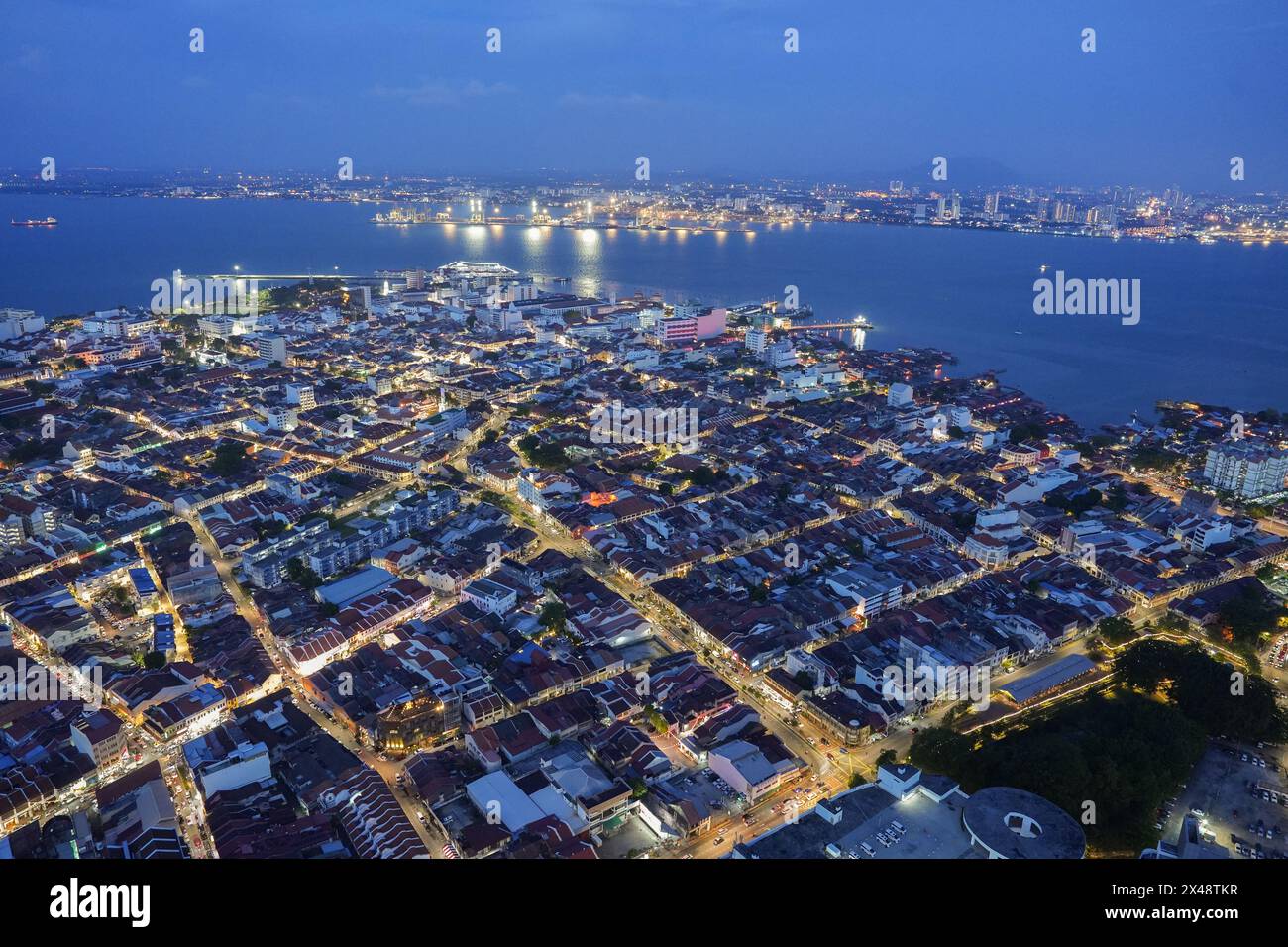 View the City of Georgetown on Penang Island in Malaysia Southeast Asia Stock Photo