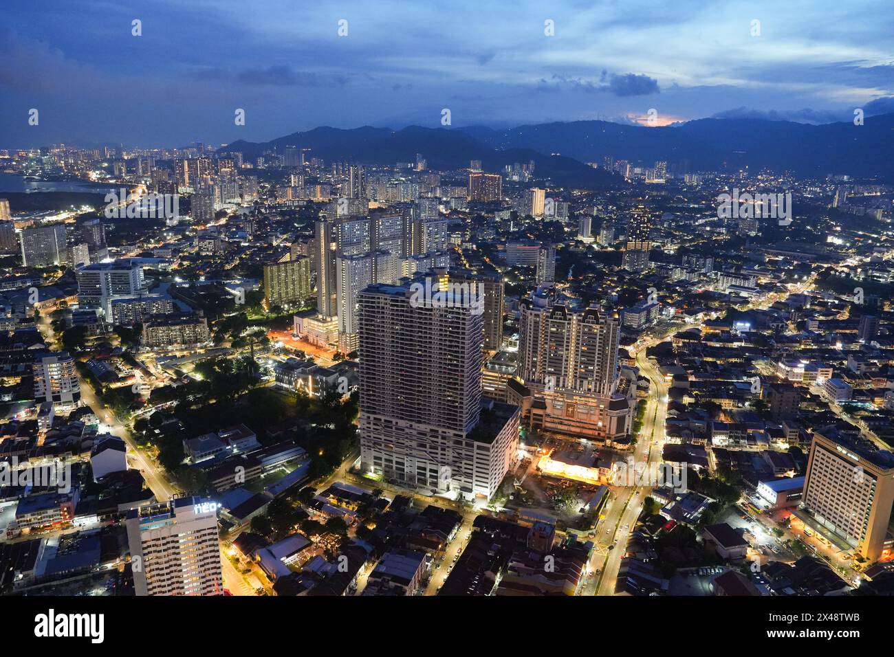 View the City of Georgetown on Penang Island in Malaysia Southeast Asia Stock Photo