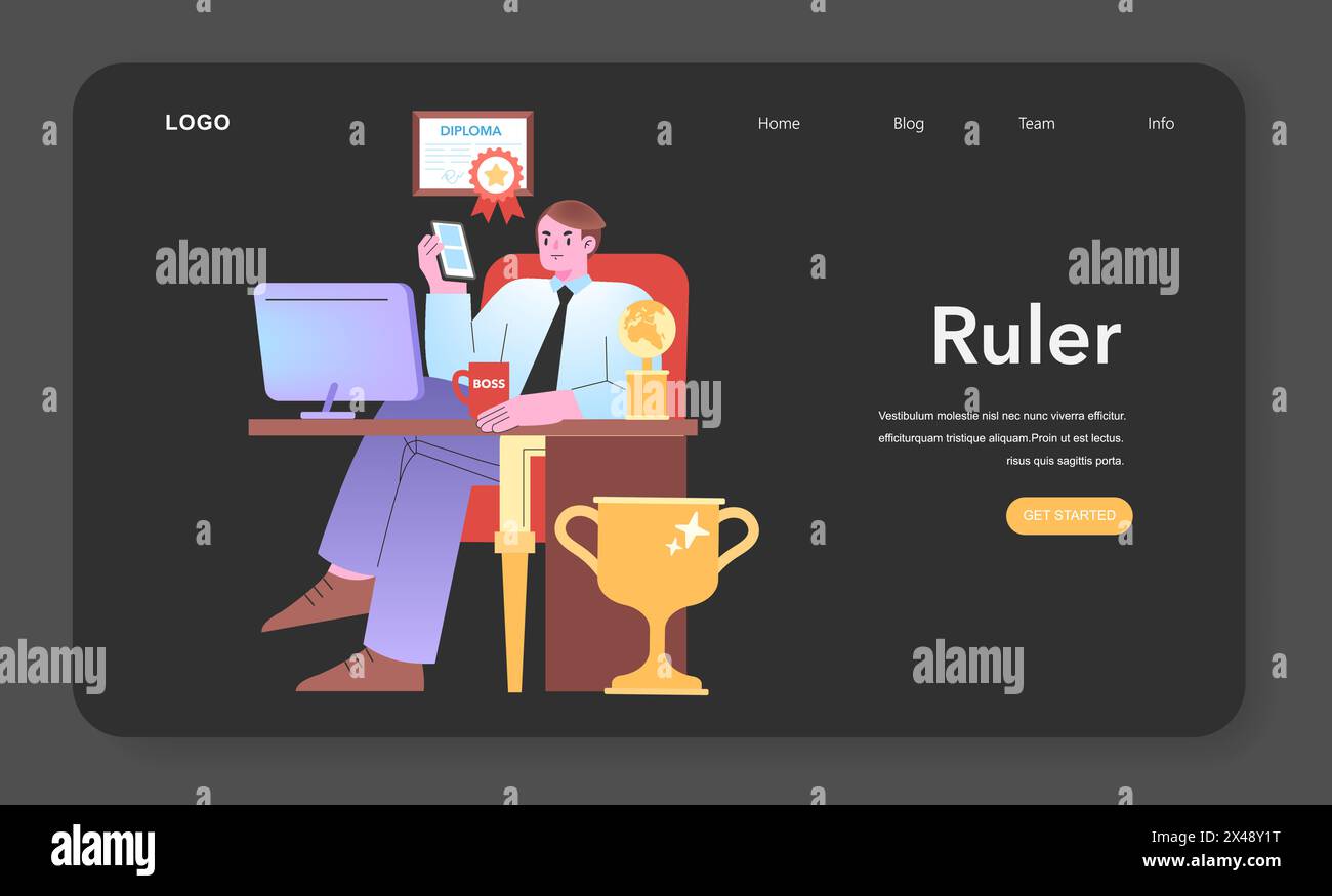 Ruler concept. Commanding presence in a corporate setting. Authority ...