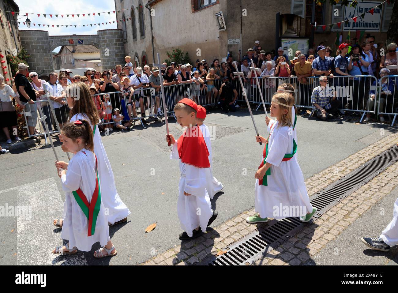 Le Dorat, France. Septennial ostensions of Dorat which celebrate the ...