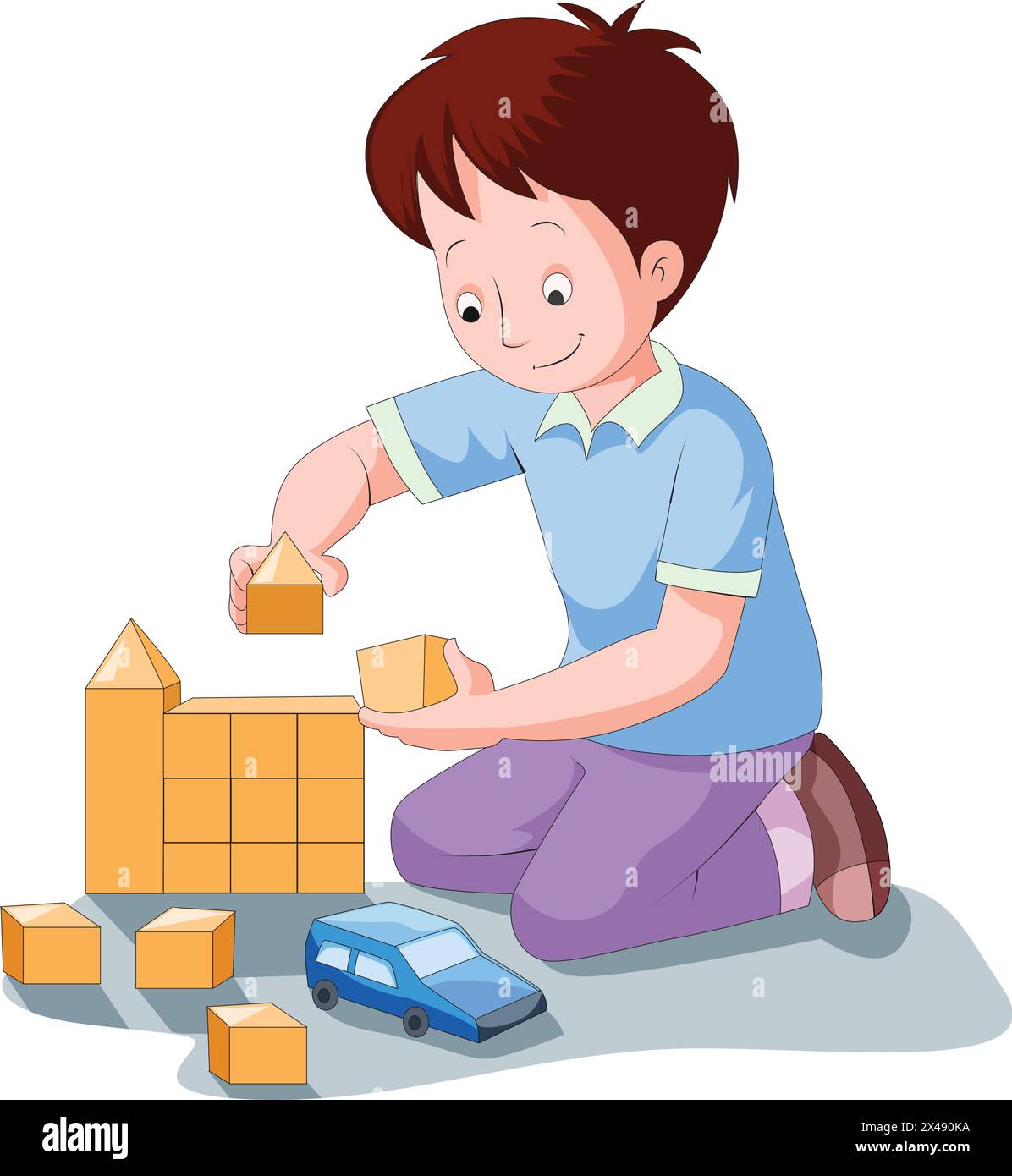 Cute boy planning puzzle Stock Vector Image & Art - Alamy