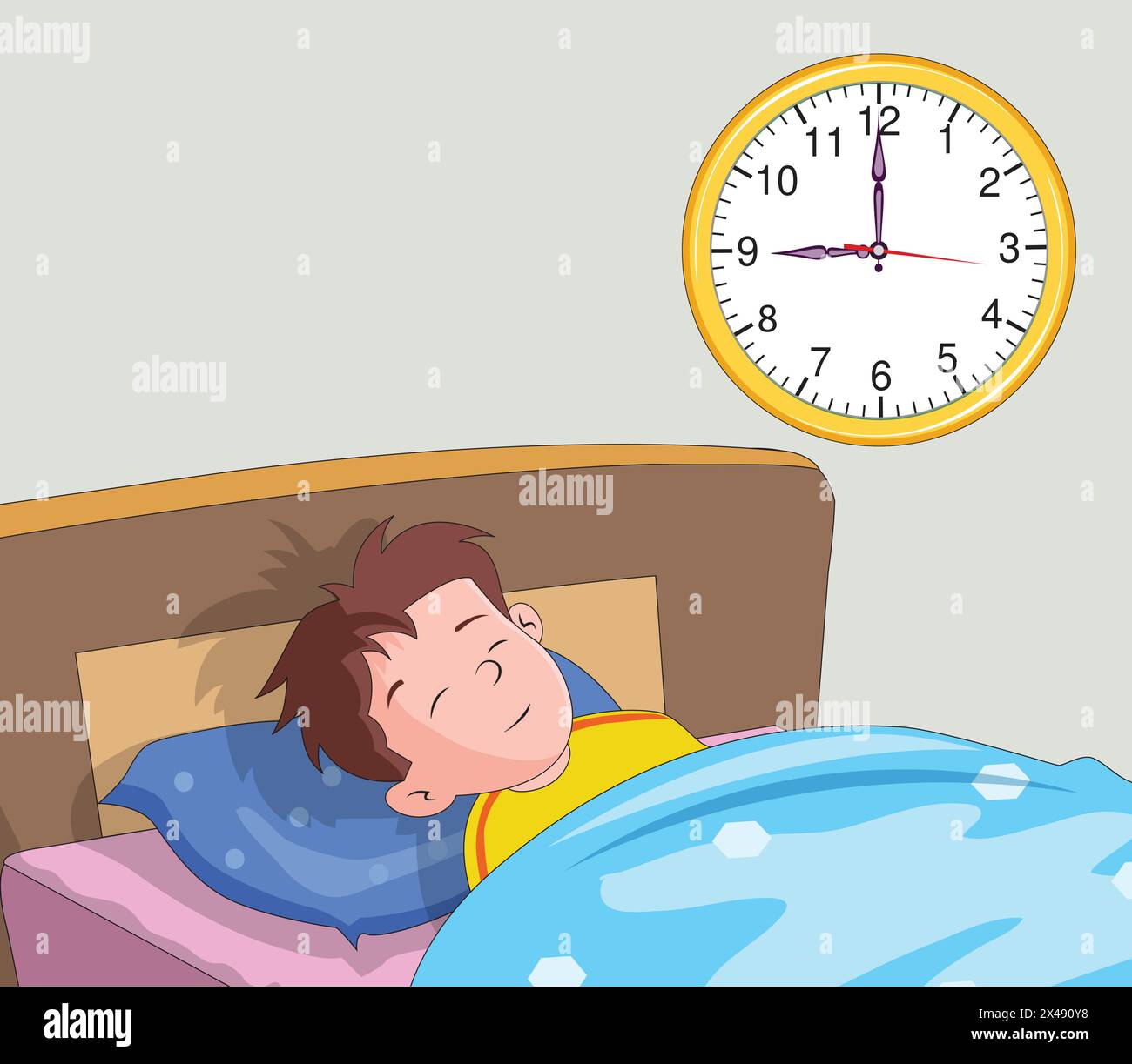 Cute boy sleeping Stock Vector Image & Art - Alamy