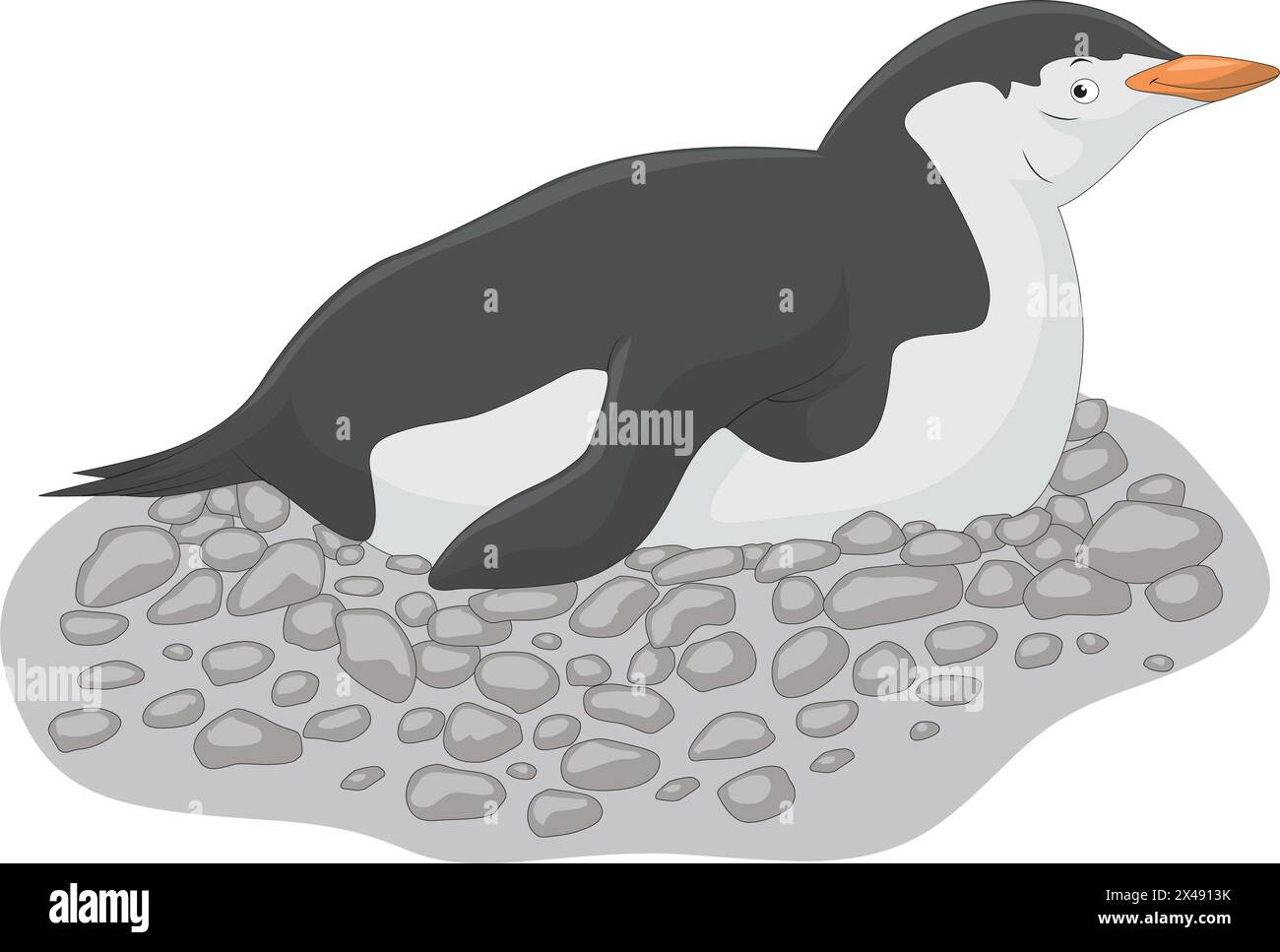 Dolphin sitting on pebbles Stock Vector