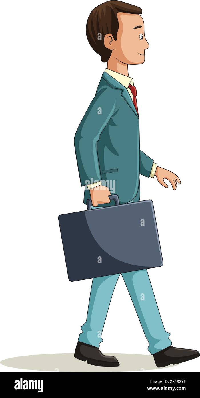 Man walking with a briefcase Stock Vector