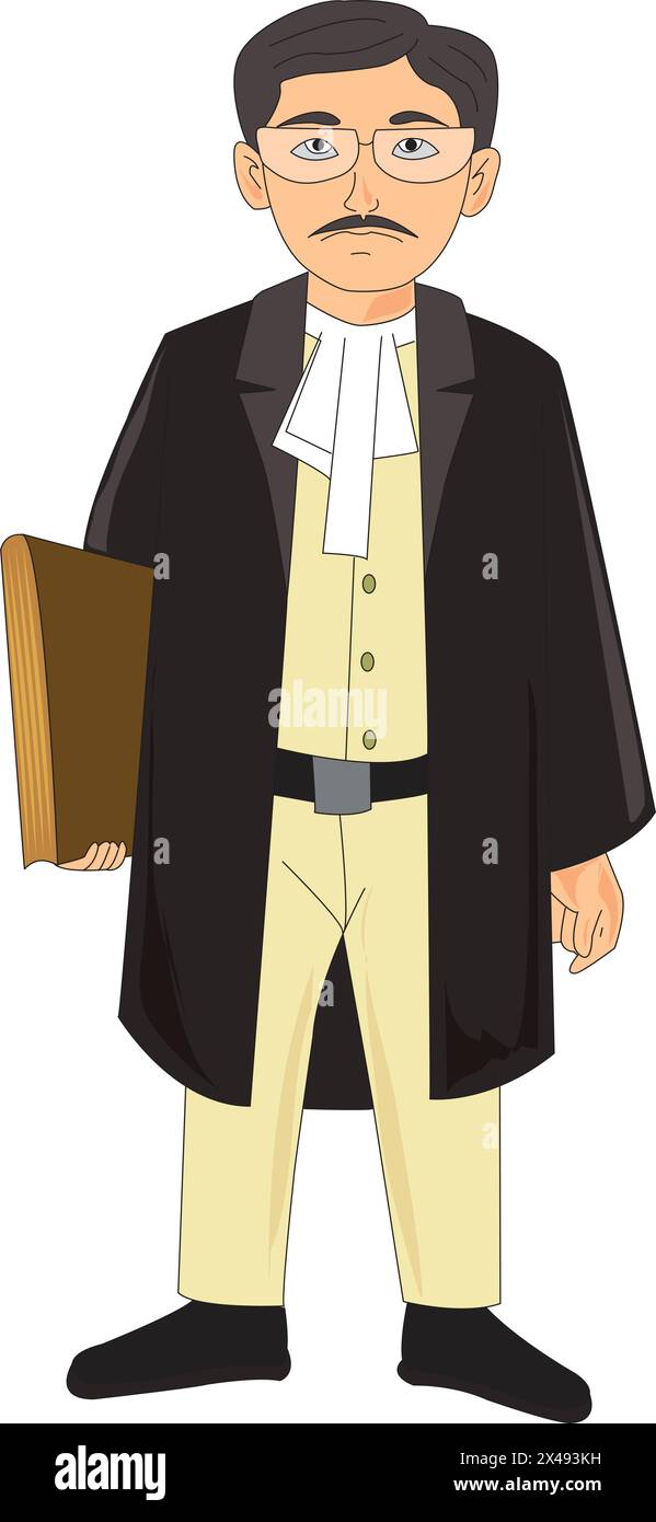 Lawyer holding a file in hand Stock Vector