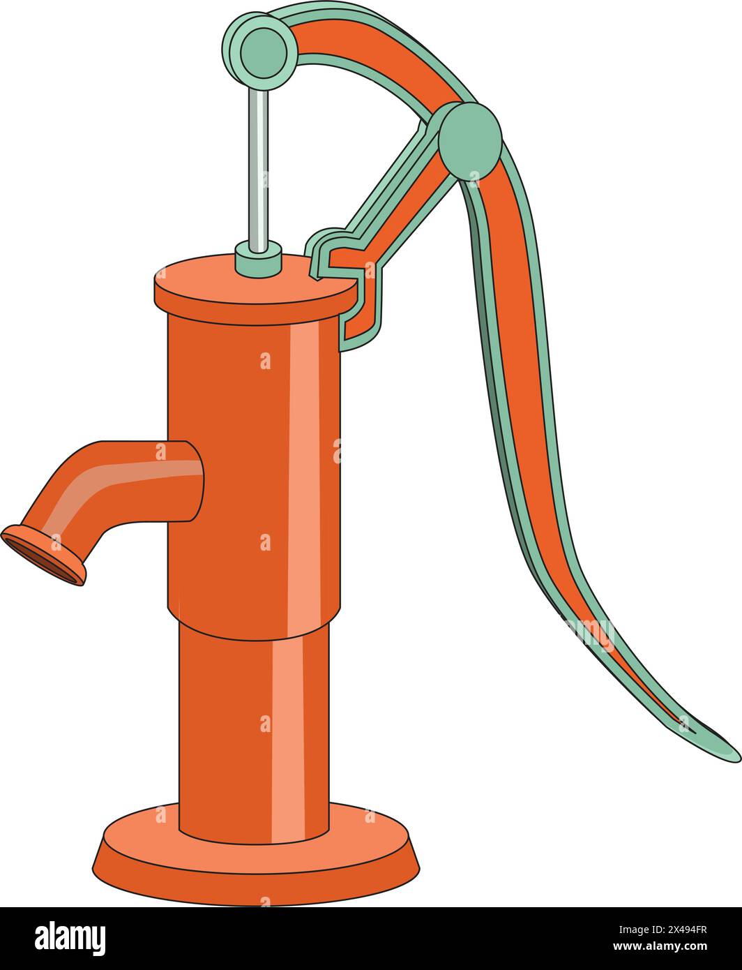 groundwater-pump-source-water-garden-stock-vector-images-alamy