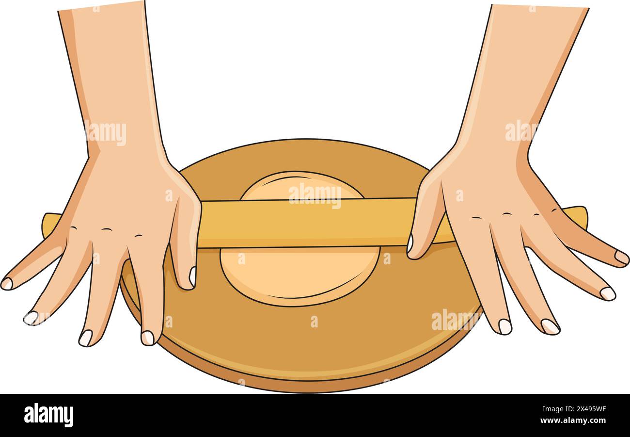 Rolling chapatti Stock Vector