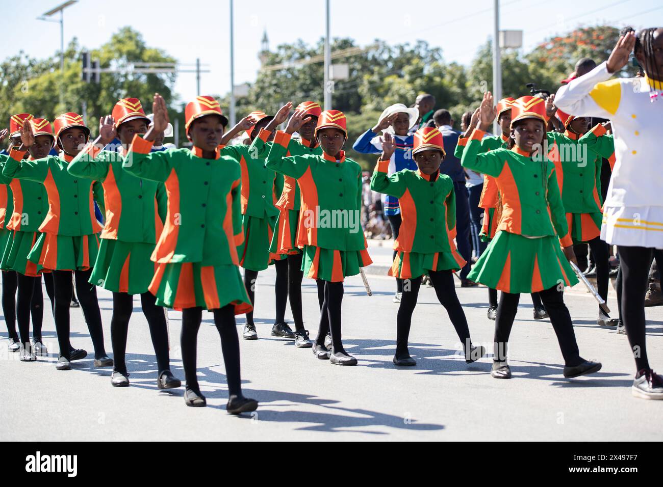 Lusaka, Zambia. 1st May, 2024. People participate in the International Labor  Day parade in Lusaka, Zambia, May 1, 2024. Zambia on Wednesday held a grand  ceremony to celebrate International Labor Day in