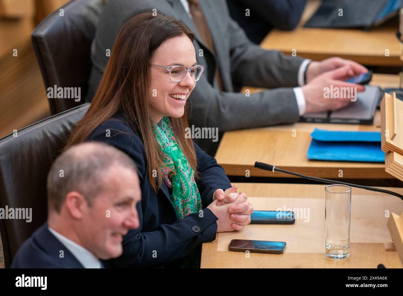 SNP's Kate Forbes during a debate on a motion of no confidence in the Scottish Government, at the Scottish Parliament in Holyrood, Edinburgh. Picture date: Wednesday May 1, 2024. Stock Photo