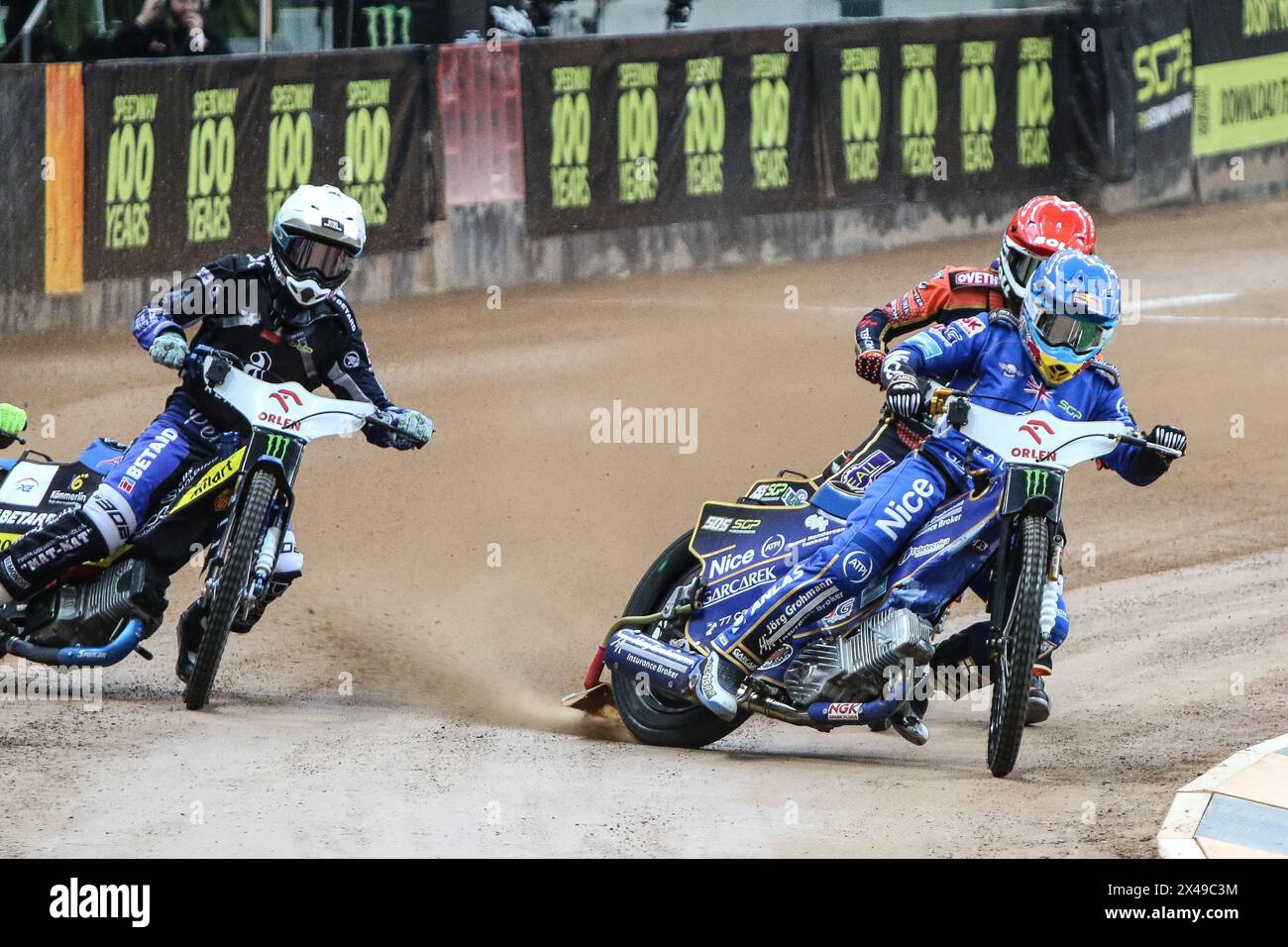 05.13.2024 WARSAW Poland 2023 ORLEN FIM Speedway Grand Prix of Poland - Warsaw op: Robert Lambert, Bartlomiej Kowalski, Mikkel Michelsen Stock Photo