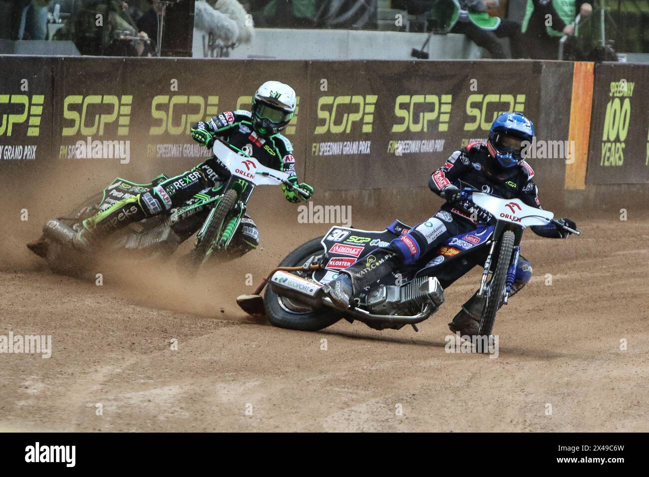 05.13.2024 WARSAW Poland 2023 ORLEN FIM Speedway Grand Prix of Poland - Warsaw op: Patryk Dudek, Leon Madsen Stock Photo