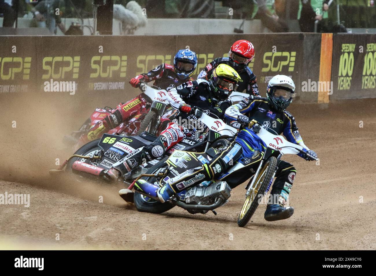 05.13.2024 WARSAW Poland 2023 ORLEN FIM Speedway Grand Prix of Poland - Warsaw op: Jason Doyle, Fredrik Lindgren, Max Fricke Stock Photo