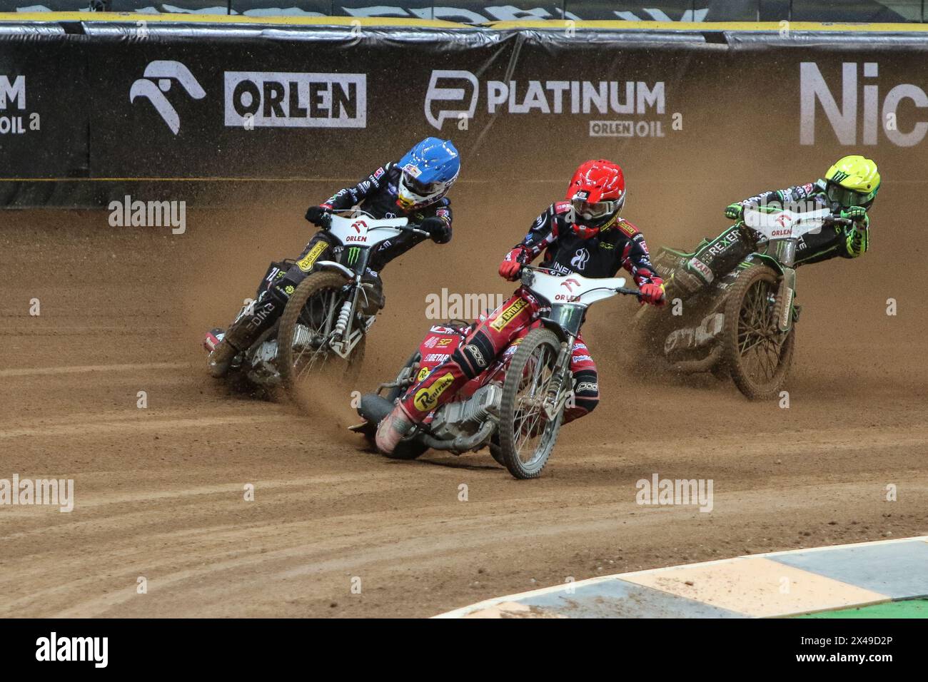 05.13.2024 WARSAW Poland 2023 ORLEN FIM Speedway Grand Prix of Poland - Warsaw op: Max Fricke, Maciej Janowski, Patryk Dudek Stock Photo