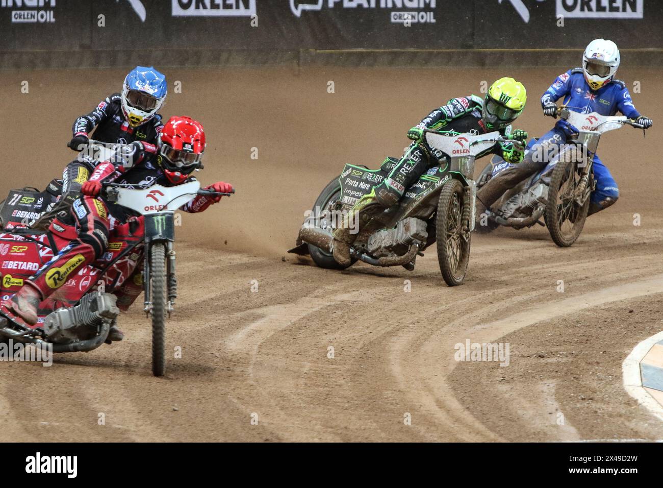 05.13.2024 WARSAW Poland 2023 ORLEN FIM Speedway Grand Prix of Poland - Warsaw op: Max Fricke, Maciej Janowski, Patryk Dudek, Robert Lambert Stock Photo