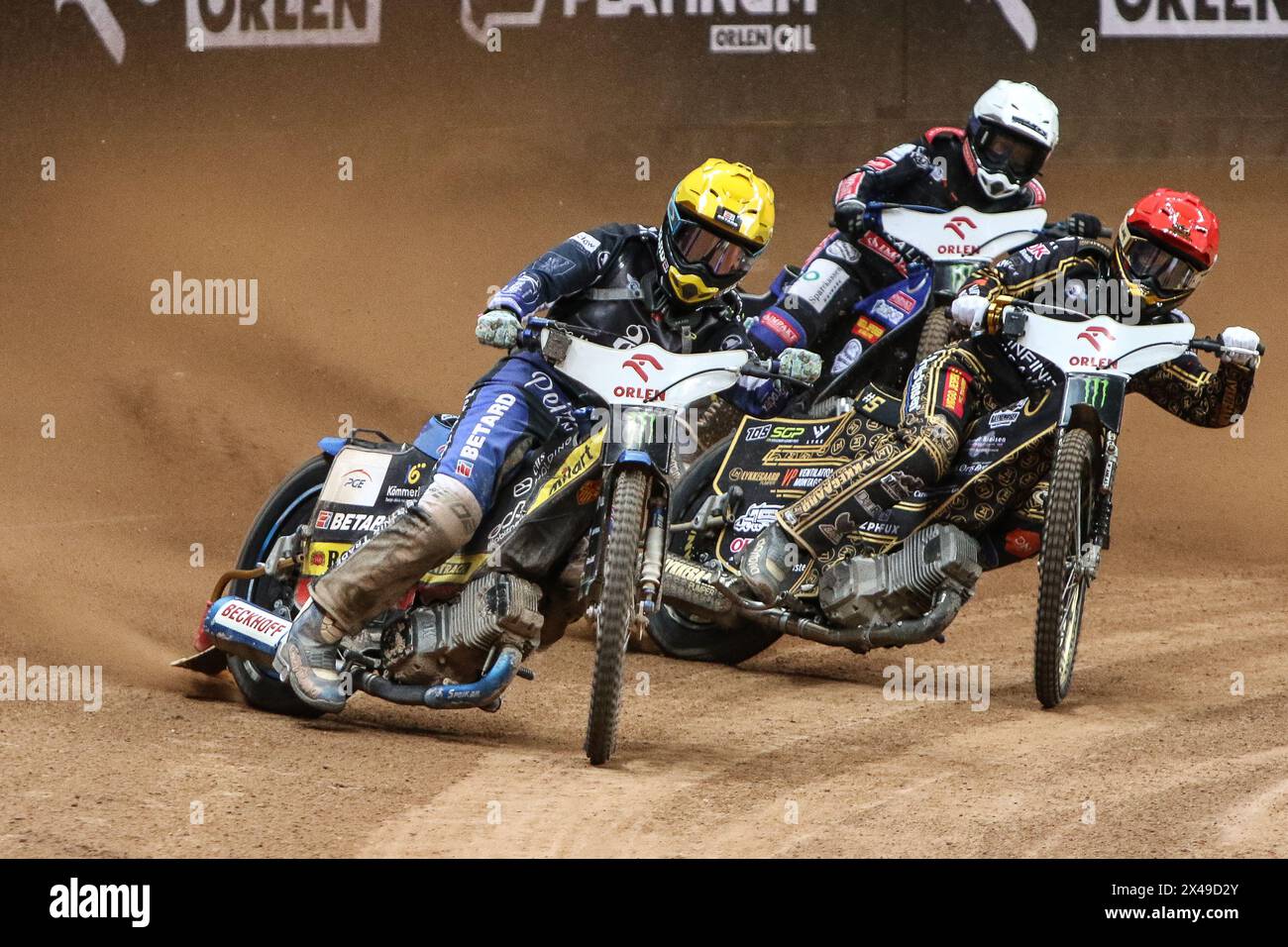 05.13.2024 WARSAW Poland 2023 ORLEN FIM Speedway Grand Prix of Poland - Warsaw op: Bartlomiej Kowalski, Anders Thomsen, Leon Madsen Stock Photo