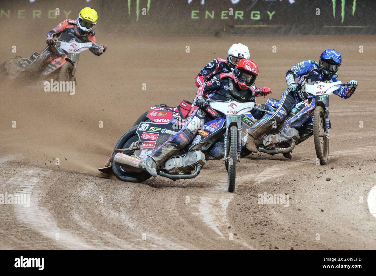 05.13.2024 WARSAW Poland 2023 ORLEN FIM Speedway Grand Prix of Poland - Warsaw op: Leon Madsen, Max Fricke, Jack Holder Stock Photo