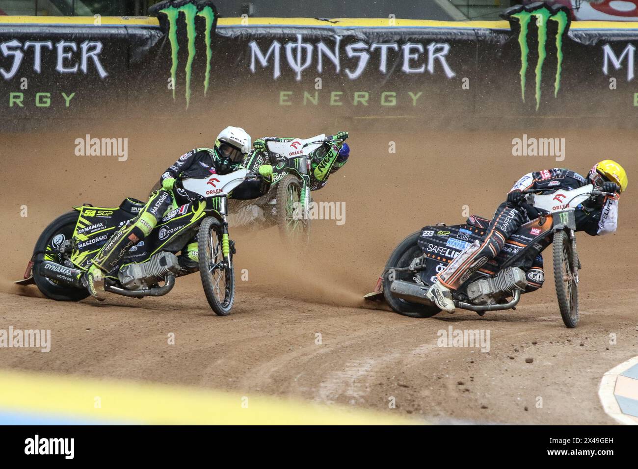 05.13.2024 WARSAW Poland 2023 ORLEN FIM Speedway Grand Prix of Poland - Warsaw op: Martin Vaculik, Kim Nillson, Patryk Dudek Stock Photo