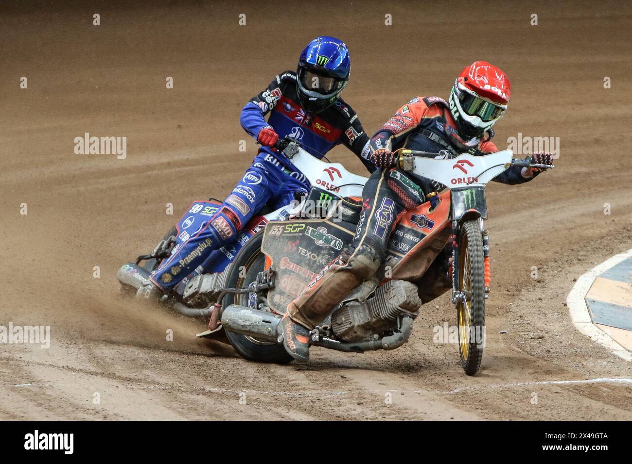 05.13.2024 WARSAW Poland 2023 ORLEN FIM Speedway Grand Prix of Poland - Warsaw op: Mikkel Michelsen, Dan Bewley Stock Photo