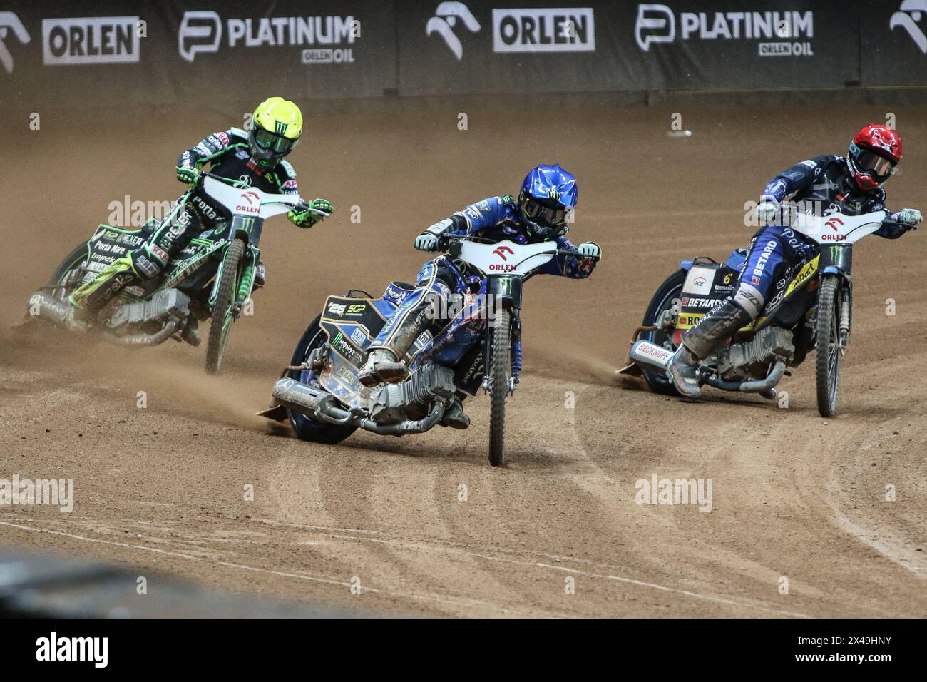 05.13.2024 WARSAW Poland 2023 ORLEN FIM Speedway Grand Prix of Poland - Warsaw op: Jack Holder, Patryk Dudek, Bartlomiej Kowalski Stock Photo