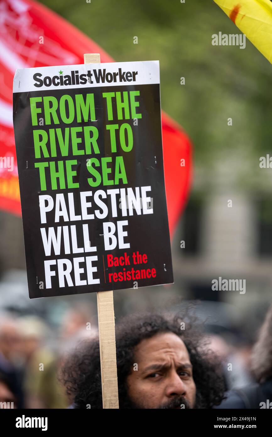 London, UK. 1st May, 2024. May Day march and rally Trafalgar Square London UK Credit: Ian Davidson/Alamy Live News Stock Photo