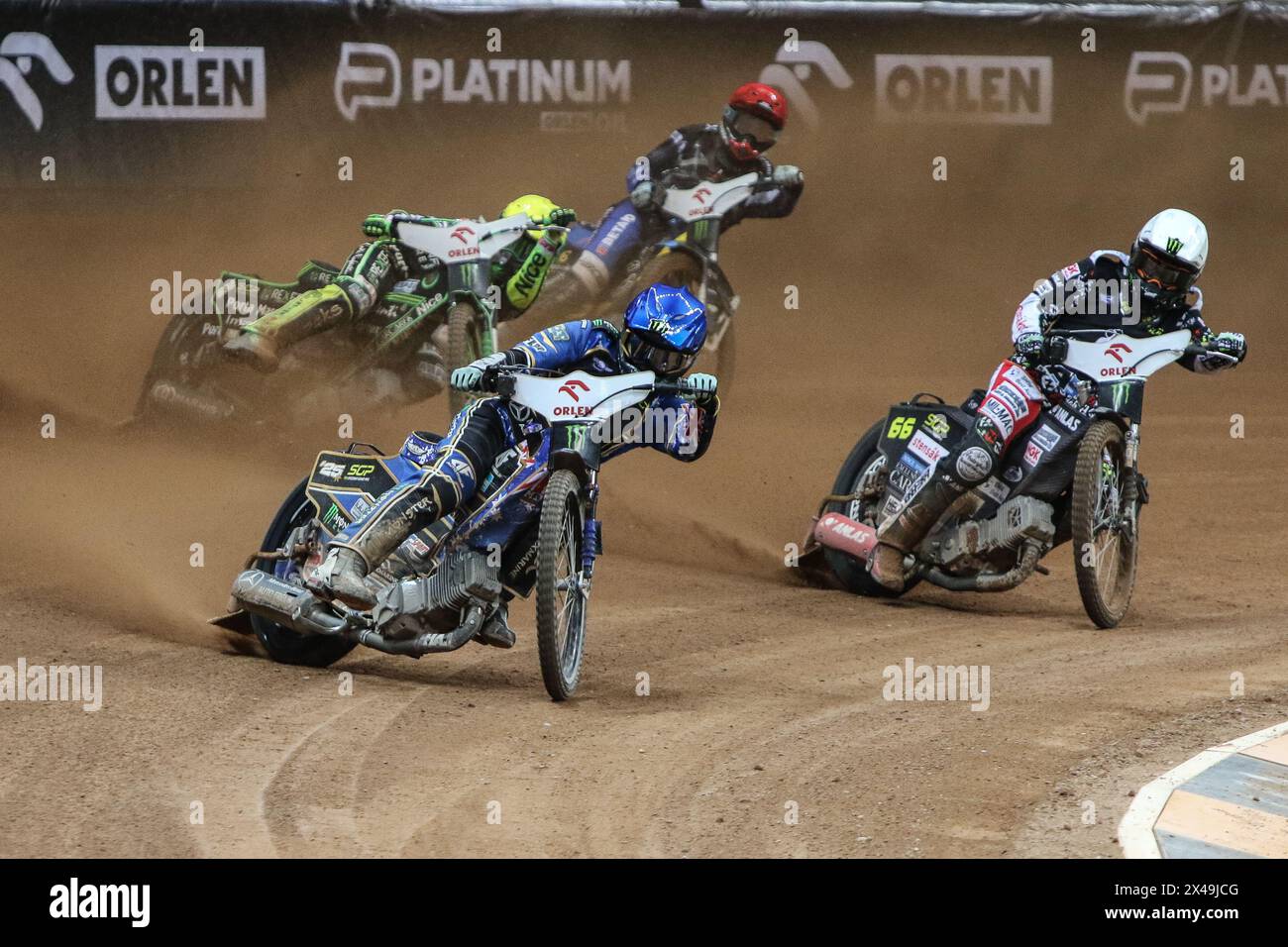 05.13.2024 WARSAW Poland 2023 ORLEN FIM Speedway Grand Prix of Poland - Warsaw op: Fredrik Lindgren, Kai Huckenbeck, Patryk Dudek, Bartlomiej Kowalski Stock Photo