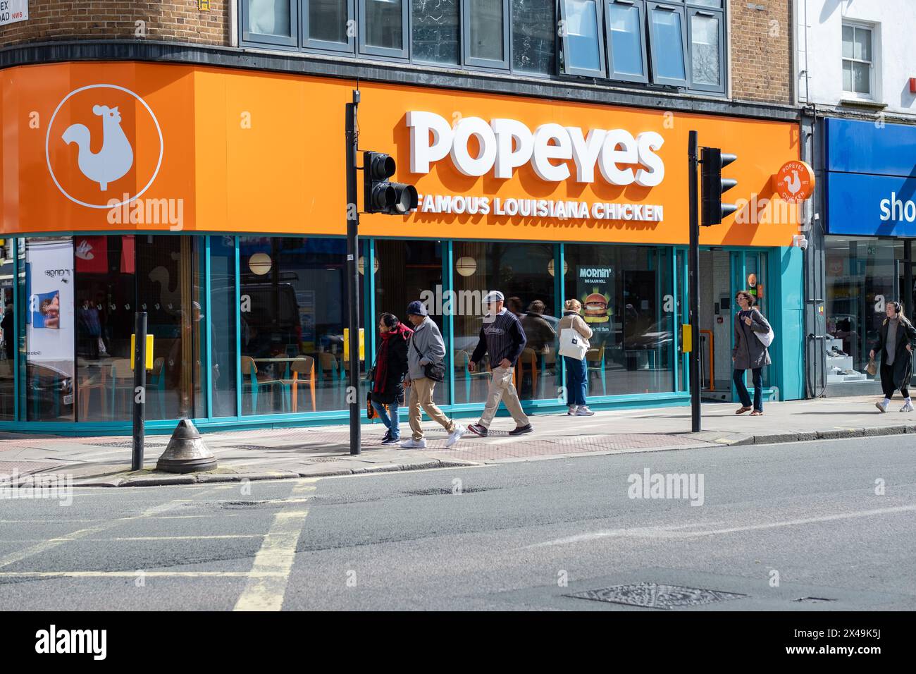 LONDON- APRIL 2nd, 2024: Popeyes on Kilburn High Road in NW6 North West ...