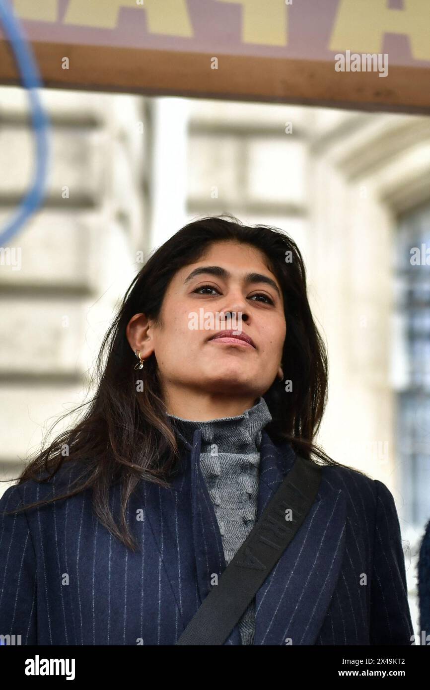 Paris, France. 01st May, 2024. Rima Hassan as members of La France